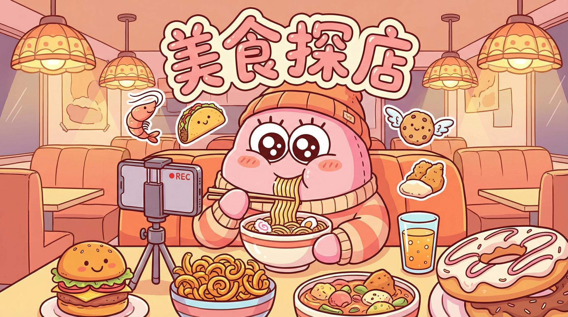 抖音风美食探店视频